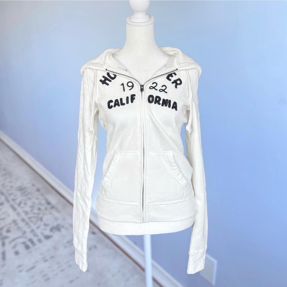 Deadstock NWT Y2K White Hollister Zip Up Vintage Hoodie